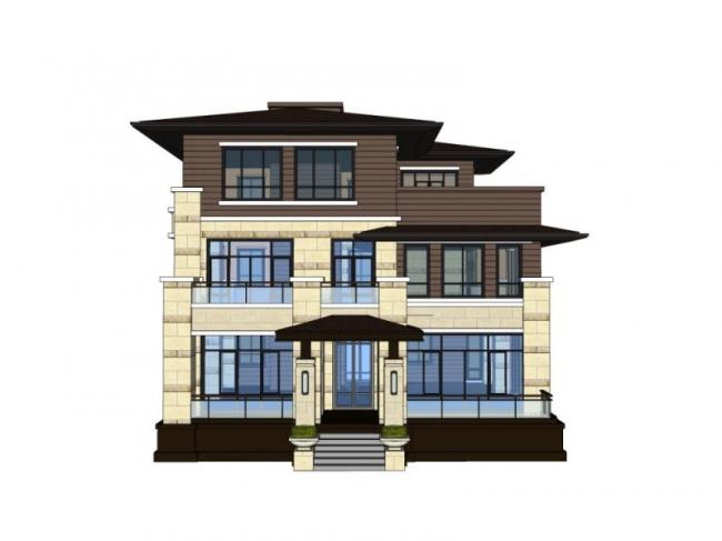 Modern Stacked Villa Design in SketchUp