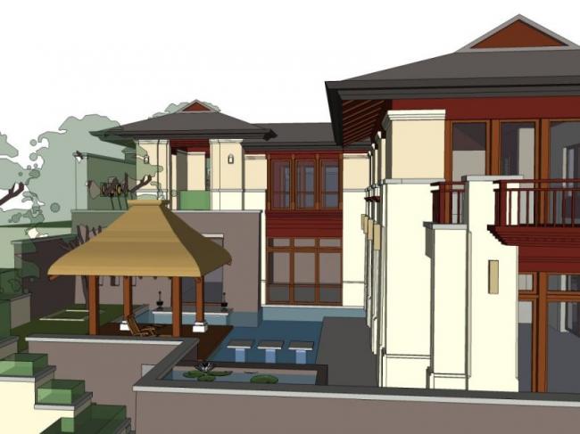 Modern Solo Villa Design in SketchUp Model