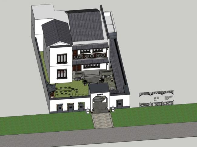 Modern Chinese-Style Solo Villa SketchUp Model