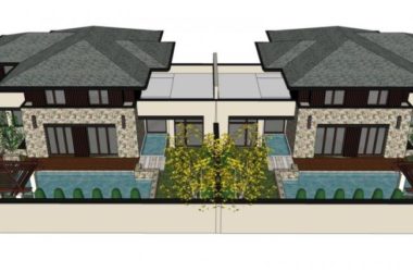 Modern Twin Villa SketchUp Model-BIM WORLD