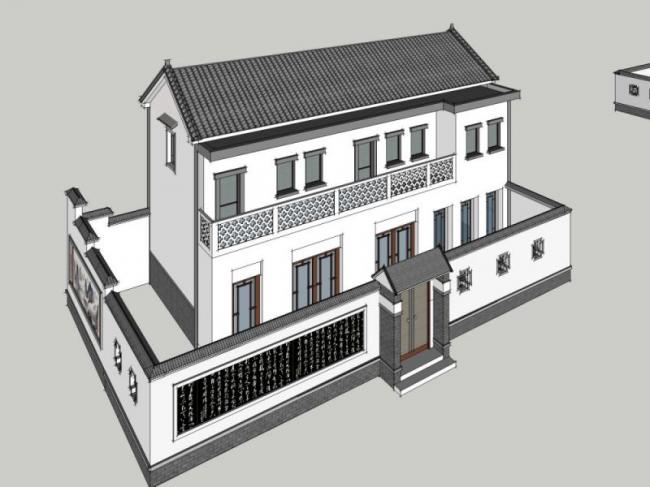 Modern Chinese-Style Solo Villa SketchUp Model