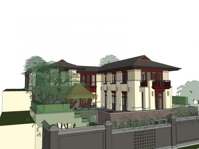 Modern Solo Villa Design in SketchUp Model