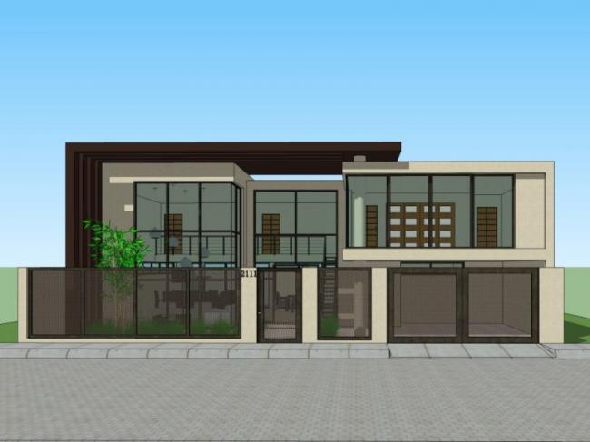 Modern Solo Villa 3D Model in SketchUp