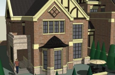 Classical Style Townhouse Villa Model in SketchUp-BIM WORLD