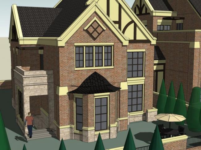 Classical Style Townhouse Villa Model in SketchUp