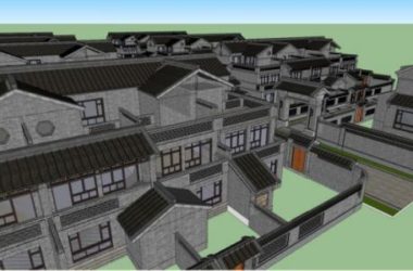 Chinese-Style Villa Cluster Model in SketchUp-BIM WORLD