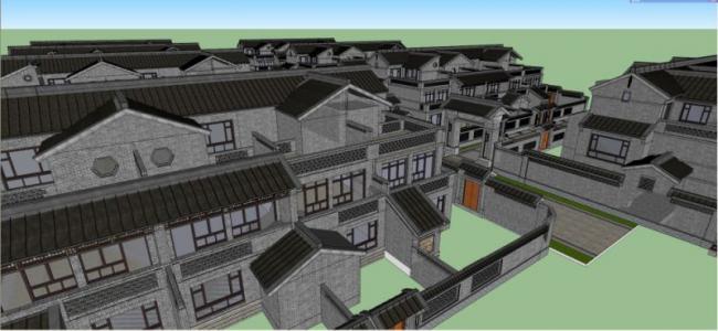 Chinese-Style Villa Cluster Model in SketchUp