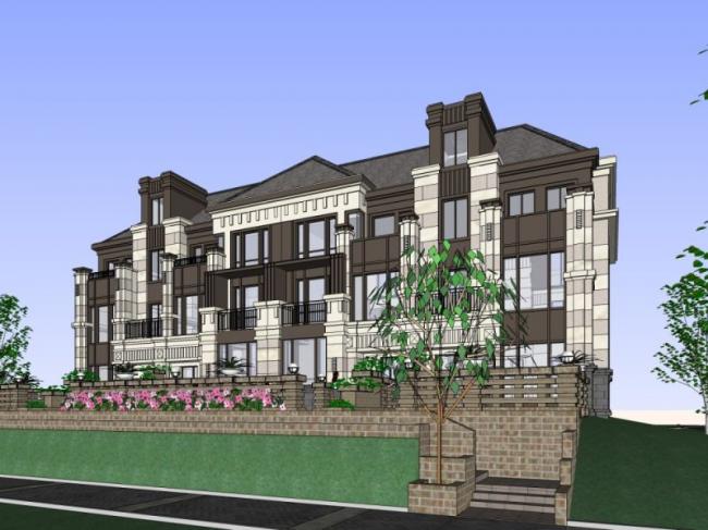 Modern Multi-Row Villa Design in SketchUp