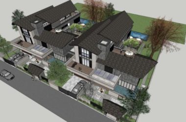 Modern Chinese Twin Villa Model in SketchUp-BIM WORLD
