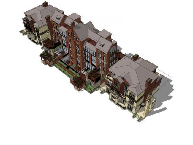 European-Style Multi-Row Villa Model in SketchUp