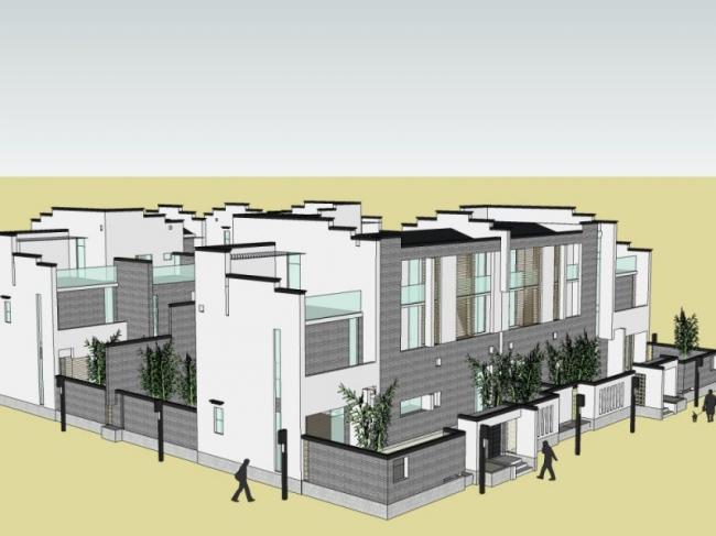 SketchUp Model of a Chinese-Style Row Villa