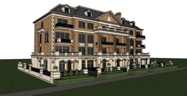 Classical Style Townhouse Villa Model in SketchUp
