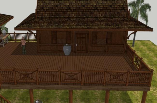 Modern Vacation Cabin Villa Model in SketchUp