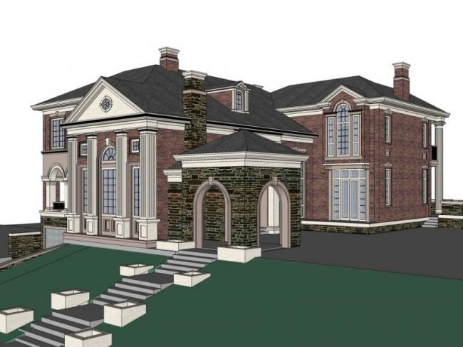 Classical Single-Family Villa Model in SketchUp