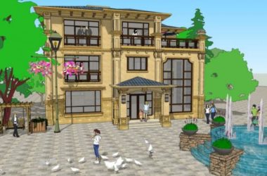 Classical Single-Family Villa Model in SketchUp-BIM WORLD