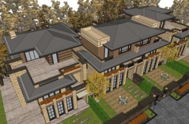 Modern Twin Villa Design in SketchUp-BIM WORLD