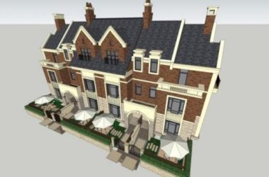 Classical Style Townhouse Villa Model in SketchUp-BIM WORLD