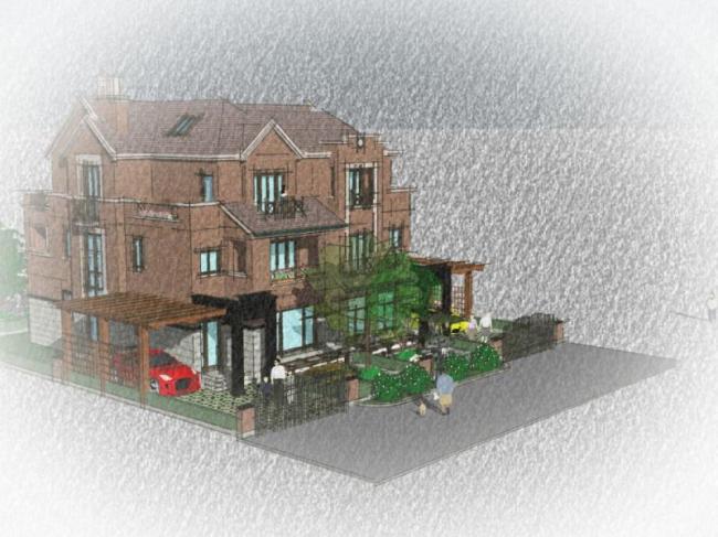 Classical Single-Family Villa Model in SketchUp