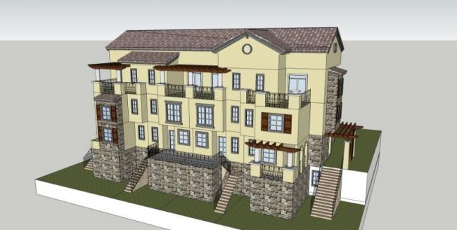 Modern Stacked Villa Design in SketchUp