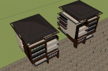 Modern SketchUp Villa Model with Garden Design-BIM WORLD