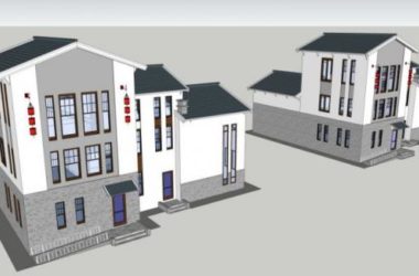 SketchUp Solo Villa Model in Traditional Chinese Style-BIM WORLD