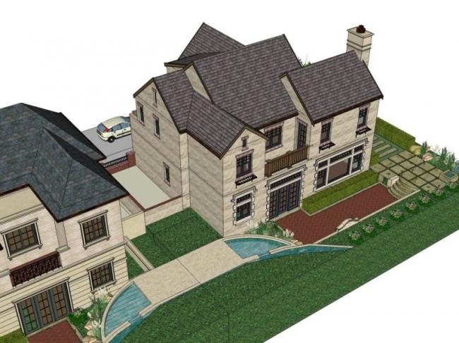 Modern Twin Villa SketchUp Model