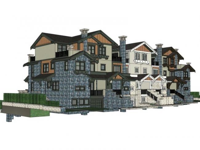 North American Style Townhouse Villa Model in SketchUp