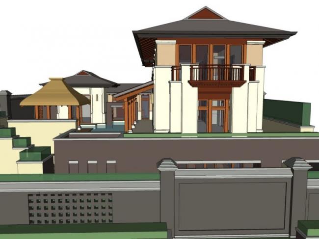 Modern Chinese-Style Stacked Villa | SketchUp Model