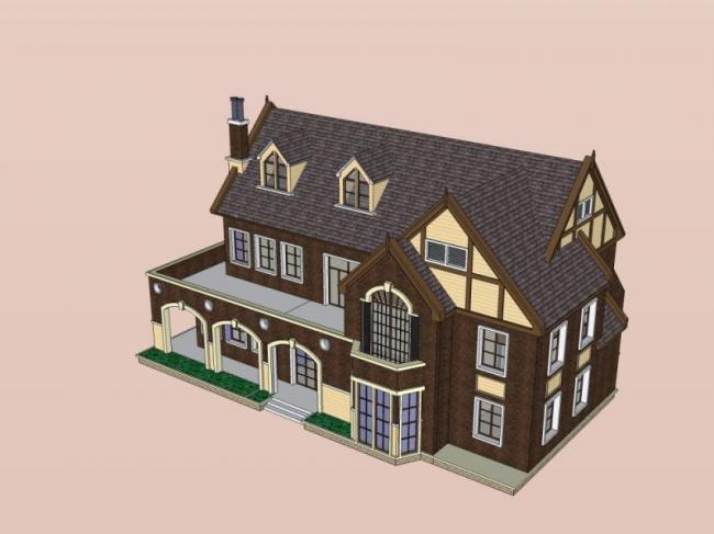 Classical Style Single-Family Villa Model in SketchUp