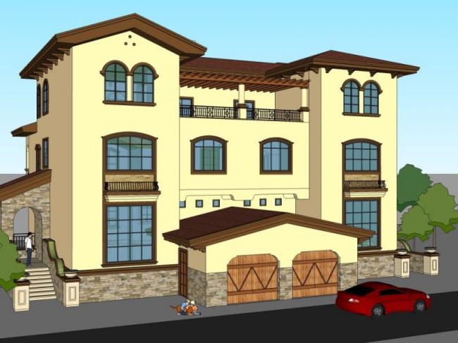 Classical Twin Villa Model in SketchUp