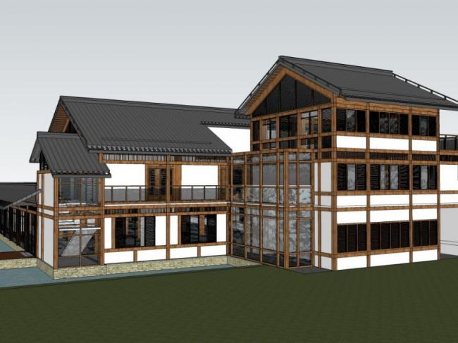 Modern Chinese-Style Solo Villa SketchUp Model