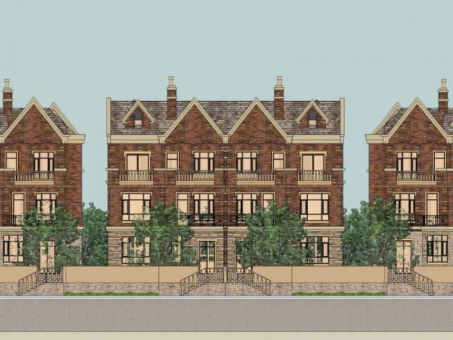 Classical Style Townhouse Villa Model in SketchUp
