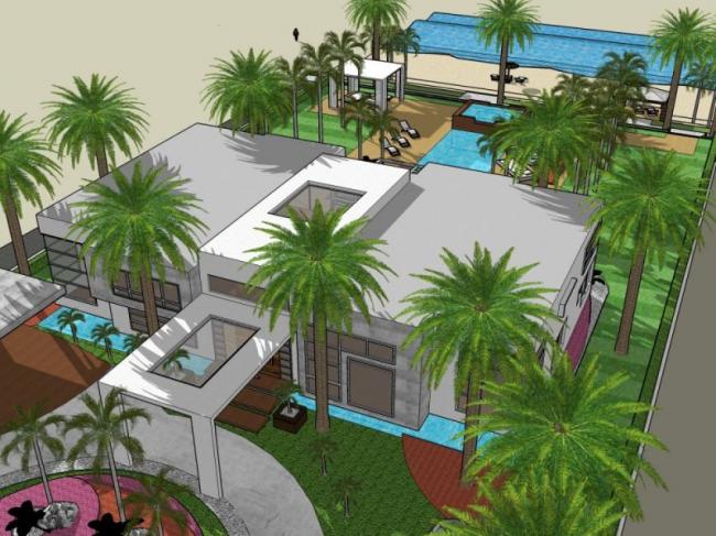 Modern Solo Villa 3D Model in SketchUp