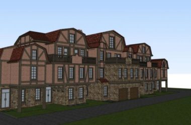 Classical Style Townhouse Villa Model in SketchUp-BIM WORLD