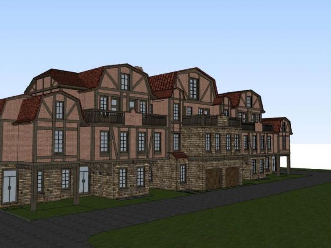Classical Style Townhouse Villa Model in SketchUp