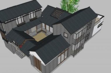 SketchUp Villa Model: Traditional Chinese Stacked Design-BIM WORLD