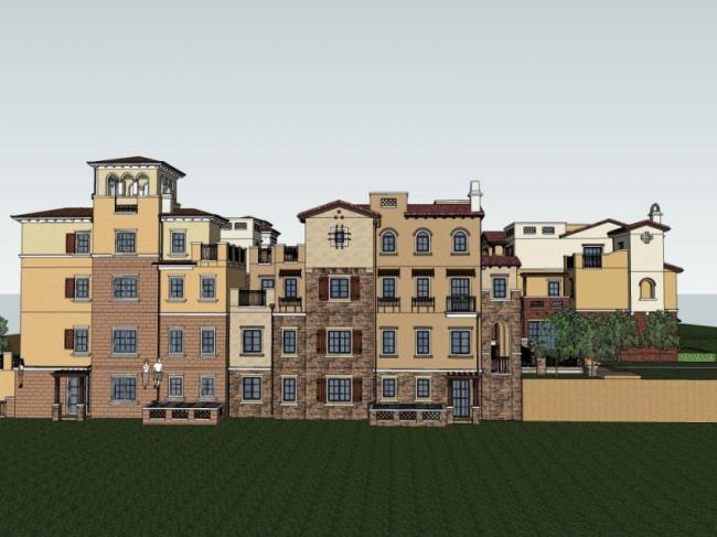 Modern Stacked Villa Cluster Model in SketchUp