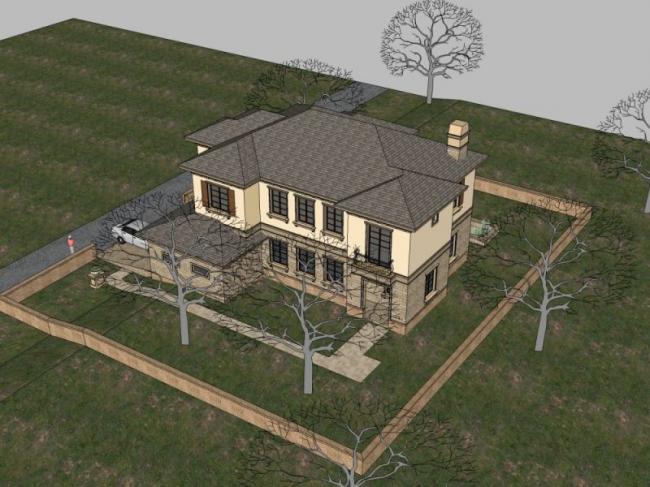 Modern Solo Villa 3D Model in SketchUp