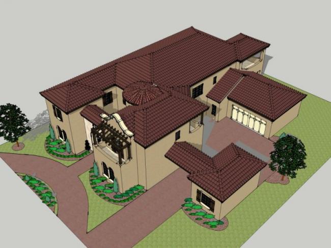 European-Style Solo Villa Model in SketchUp