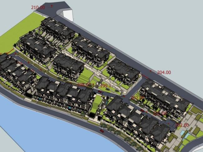 Modern Chinese Multi-Row Villa SketchUp Model