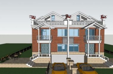 Modern Twin Villa Design | SketchUp 3D Model-BIM WORLD