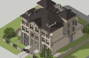 Modern Twin Villa Design | SketchUp 3D Model-BIM WORLD