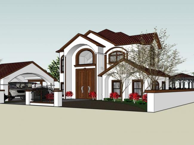 Modern Solo Villa Design | SketchUp 3D Model
