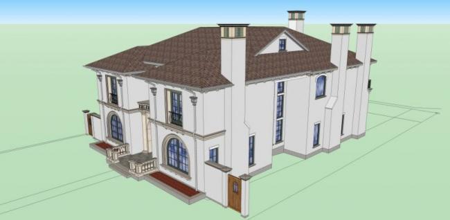 Modern Twin Villa Design in SketchUp