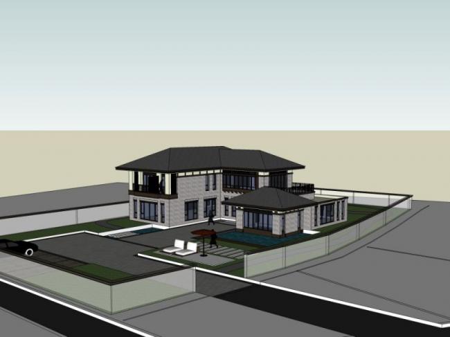 Modern Solo Villa Design | SketchUp 3D Model