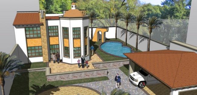 Classical Single-Family Villa Model in SketchUp