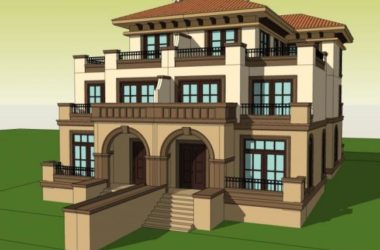 Modern Twin Villa Design in SketchUp-BIM WORLD