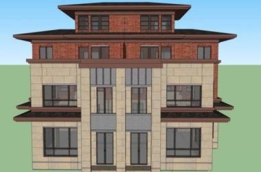 Modern Twin Villa Design in SketchUp Model-BIM WORLD