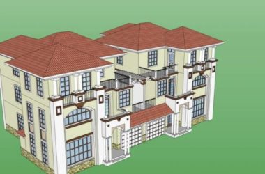 Double-Split Villa Model in European Classical Style | SketchUp Design-BIM WORLD