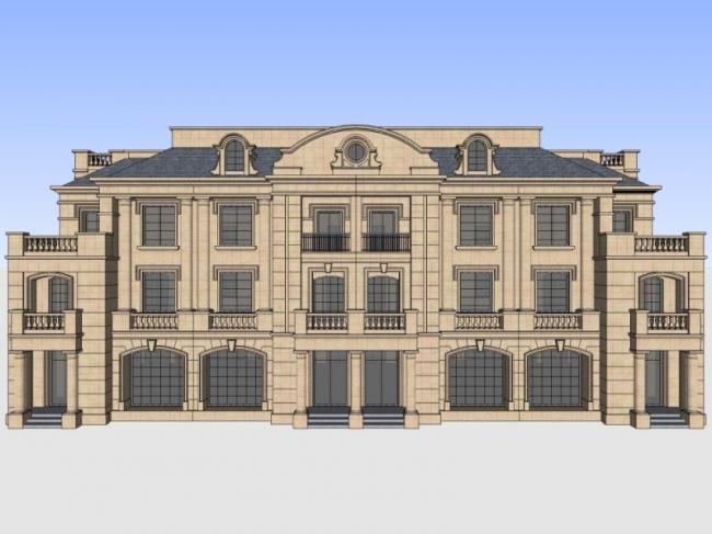 Classical Style Stacked Villa Model in SketchUp